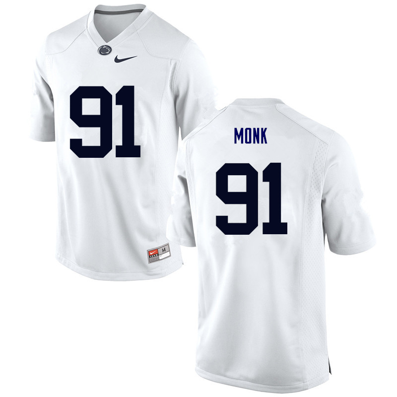 Men Penn State Nittany Lions #91 Ryan Monk College Football Jerseys-White